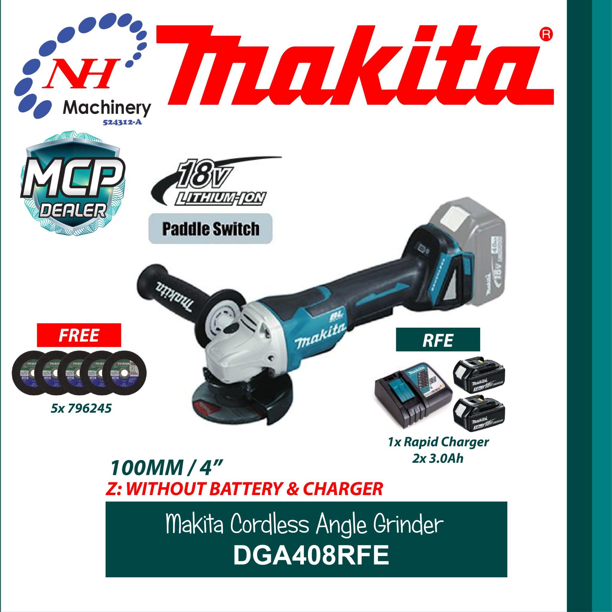 Makita Dga Rfe Z Cordless Angle Grinder Ngee Hin Machinery