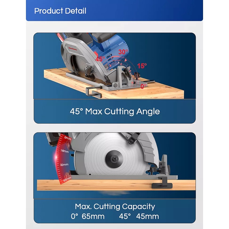 DONGCHENG CORDLESS BRUSHLESS CIRCULAR SAW DCMY02-185BK - Image 3