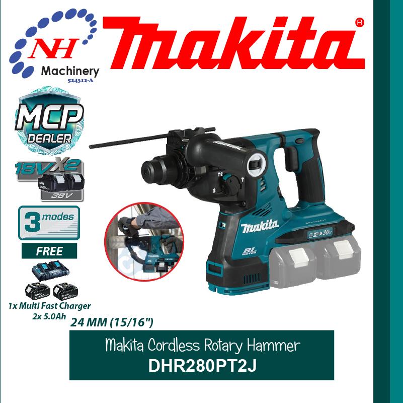 MAKITA CORDLESS ROTARY HAMMER DHR280 PT2J/Z - Image 2