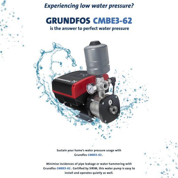 GRUNDFOS HOME WATER BOOSTER PRESSURE PUMP CMBE3-62 - Image 2