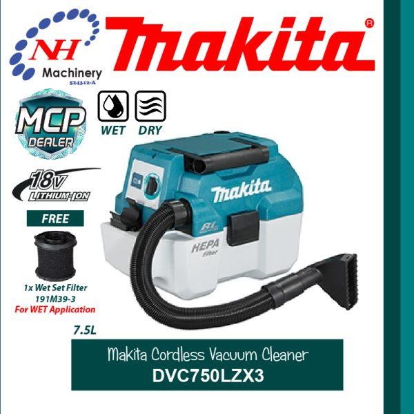 MAKITA CORDLESS VACUUM CLEANER (WET AND DRY) DVC750LZX3