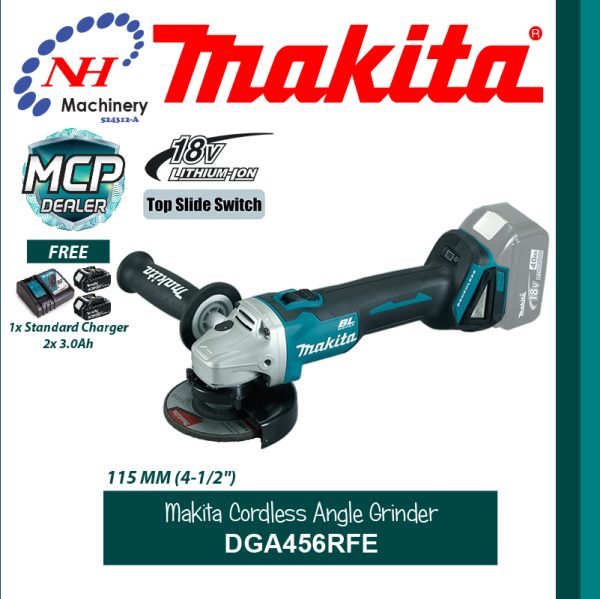 MAKITA CORDLESS ANGLE GRINDER DGA56 RFE/Z - Image 2