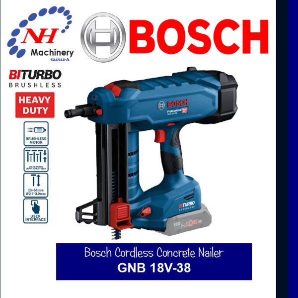 BOSCH CORDLESS CONCRETE NAILER GNB 18V-38