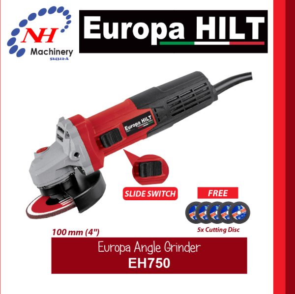 EUROPA HILT ANGLE GRINDER EH750 (SLIDE SWITCH)