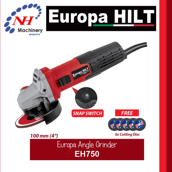 EUROPA HILT ANGLE GRINDER EH750 (SNAP SWITCH)
