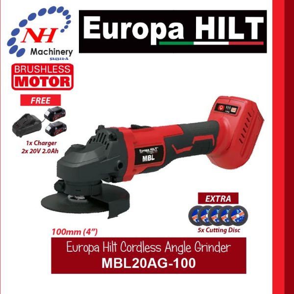 EUROPA HILT CORDLESS ANGLE GRINDER MBL20AG-100 - Image 2