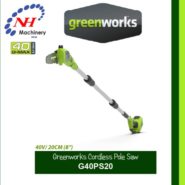 GREENWORKS 40V CORDLESS POLE SAW G40PS20