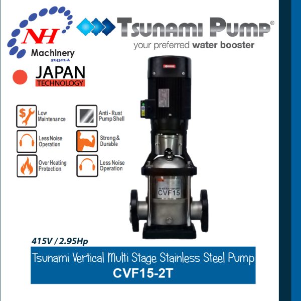 TSUNAMI VERTICAL MULTI STAGE STAINLESS STEEL PUMP CVF15-2T