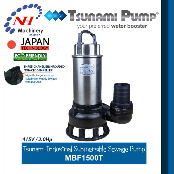 TSUNAMI INDUSTRIAL SUBMERSIBLE SEWAGE PUMP MBF SERIES - Image 2