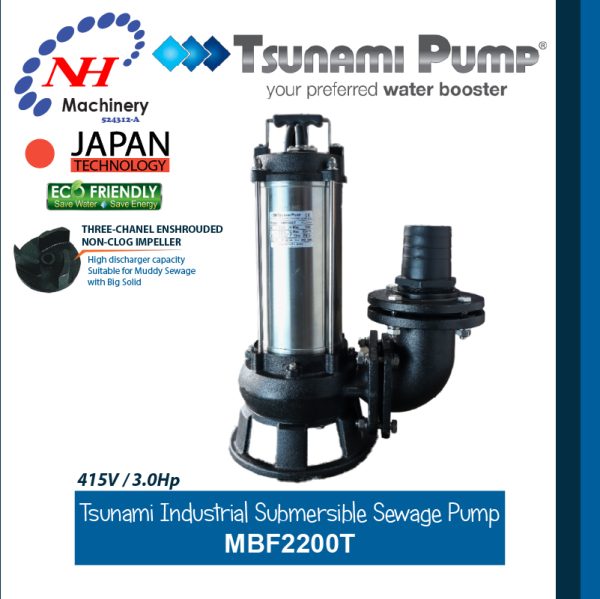 TSUNAMI INDUSTRIAL SUBMERSIBLE SEWAGE PUMP MBF SERIES - Image 3