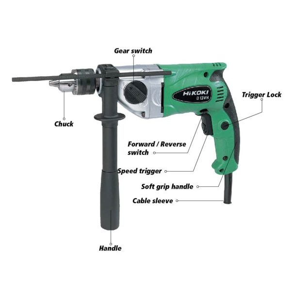 HiKOKI CORDED DRILL D13VH - Image 2