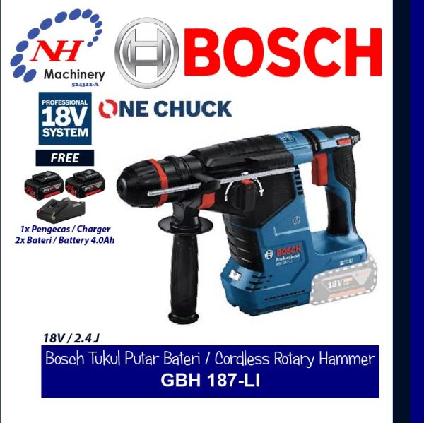 BOSCH CORDLESS ROTARY HAMMER GBH 187-LI - Image 2