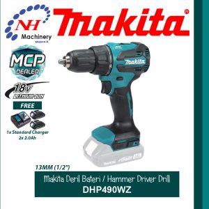 MAKITA CORDLESS HAMMER DRIVER DRILL DHP490WVE