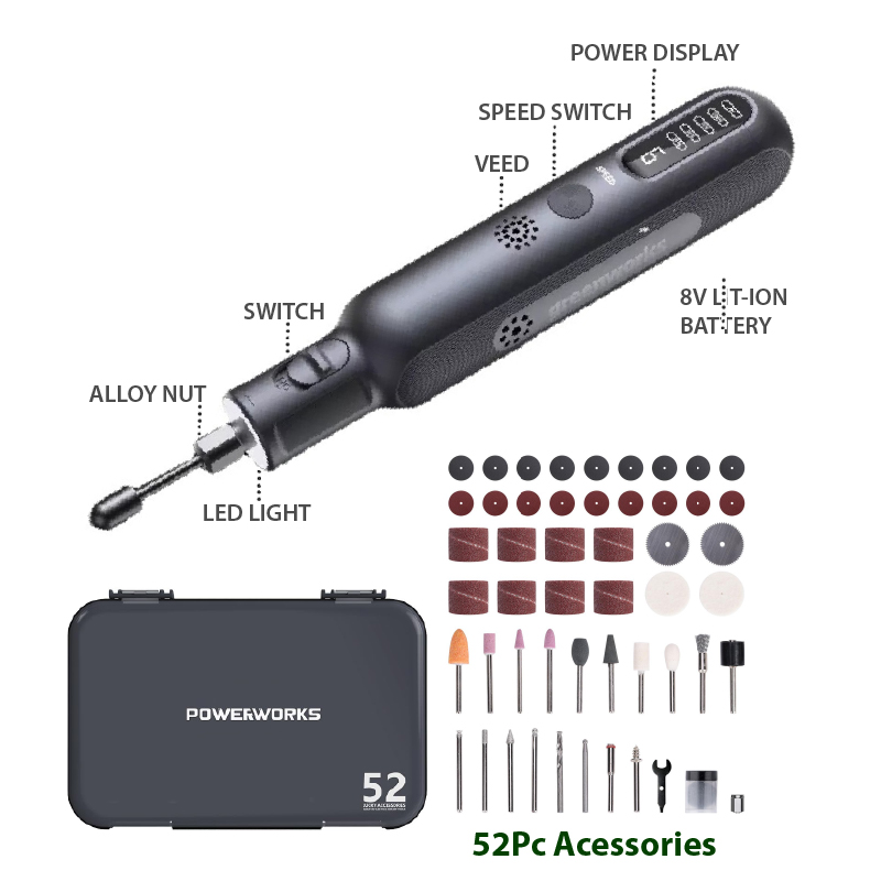 GREENWORKS CORDLESS ENGRAVING TOOLS SET AGK302 - Image 2