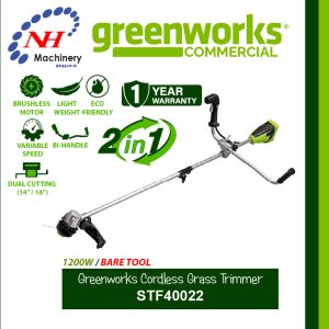 GREENWORKS CORDLESS U-HANDLE GRASS TRIMMER STF40022